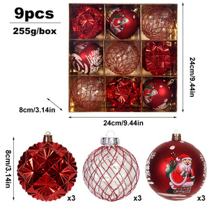 Shatterproof Christmas Ball Ornaments Plastic round Hanging Decoration Tree Home Party Indoor Farmhouse Xmas Decor Thanksgiving