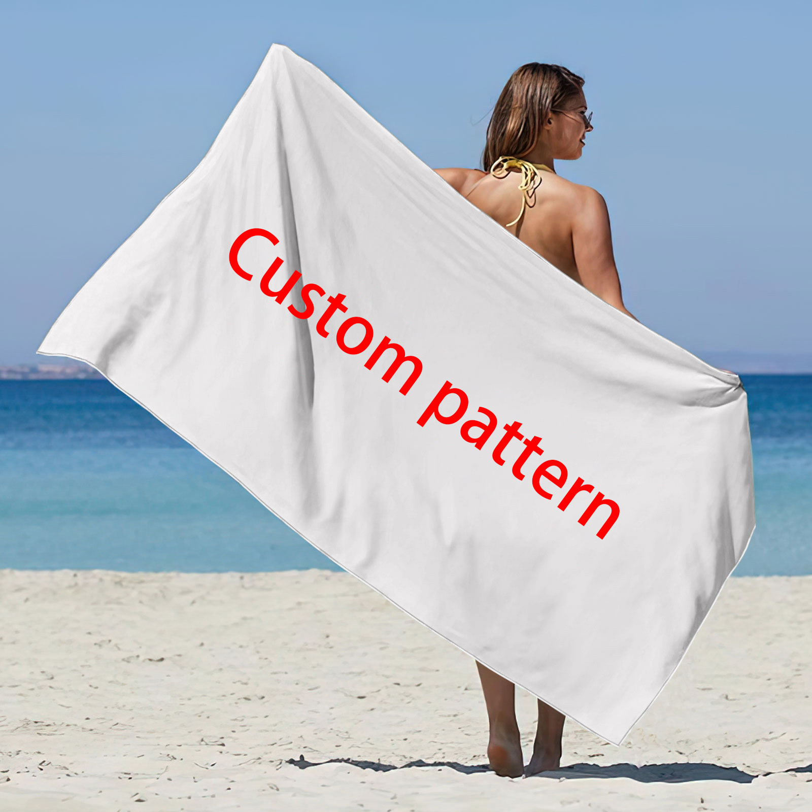 custom logo quick dry sand proof recycled towel microfiber print swimming beach towel repreve towel