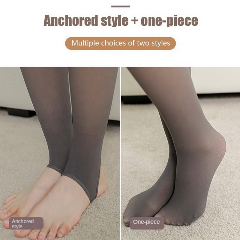 Winter Warm Leggings For Women Translucent Pantyhose Fleece Tights Thermal Wool Sock Pants Elastic Sexy High Waist Stockings