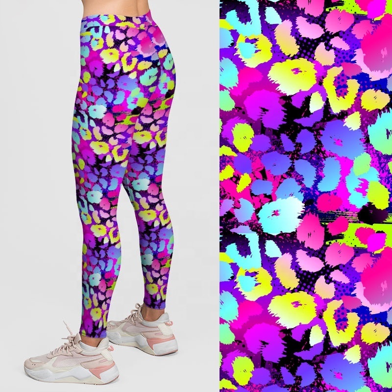 2021 hot sale yoga leggings dropshipping custom made colorful leopard printed legging 3D digital print women leggings