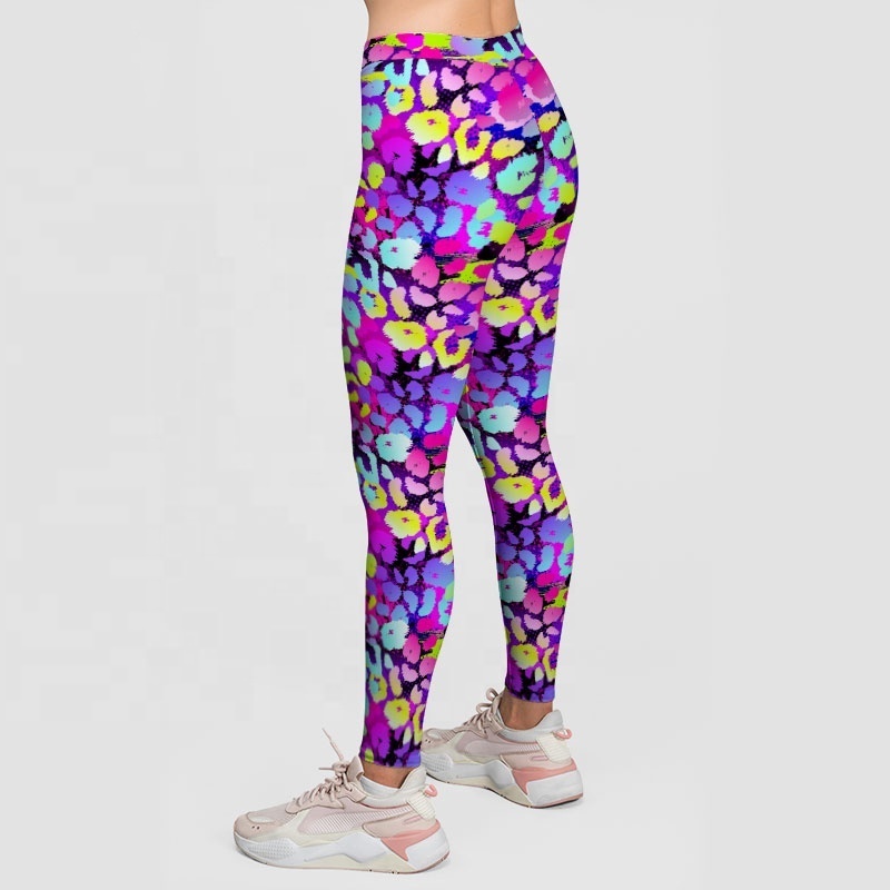 2021 hot sale yoga leggings dropshipping custom made colorful leopard printed legging 3D digital print women leggings