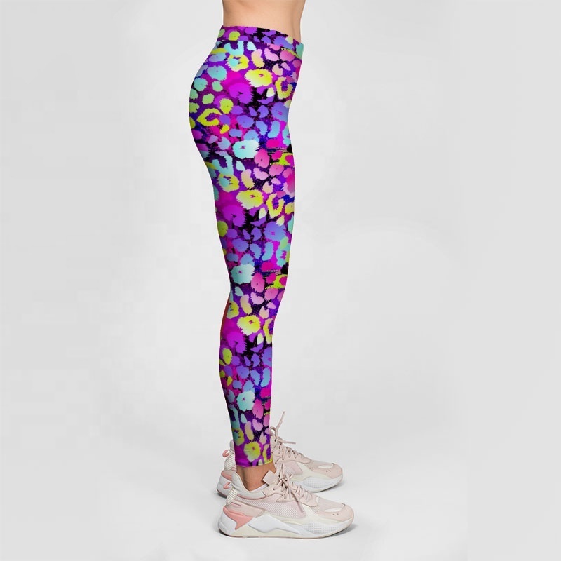 2021 hot sale yoga leggings dropshipping custom made colorful leopard printed legging 3D digital print women leggings