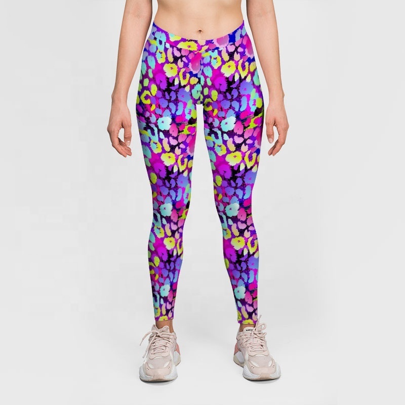 2021 hot sale yoga leggings dropshipping custom made colorful leopard printed legging 3D digital print women leggings