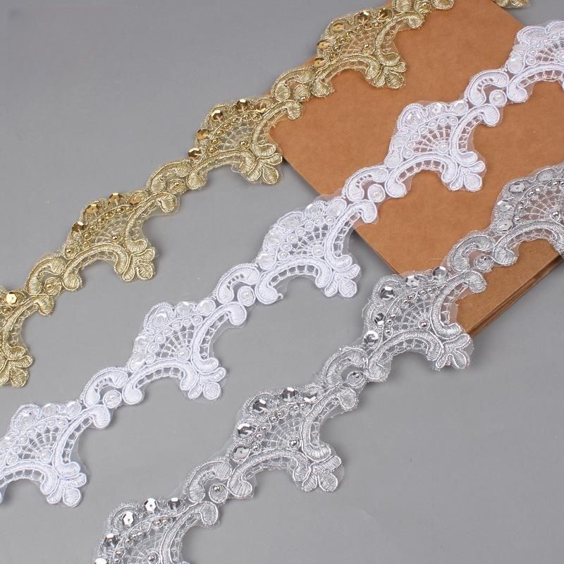 New Diy6.0 Cm Wide Lace Beaded Home Textile Bedding Lace Tablecloth Skirt Hem