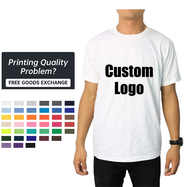 High Quality 100% Cotton Blank  T-shirts  Wholesale Heavyweight Oversized Tshirt Printing Custom Men's T Shirt