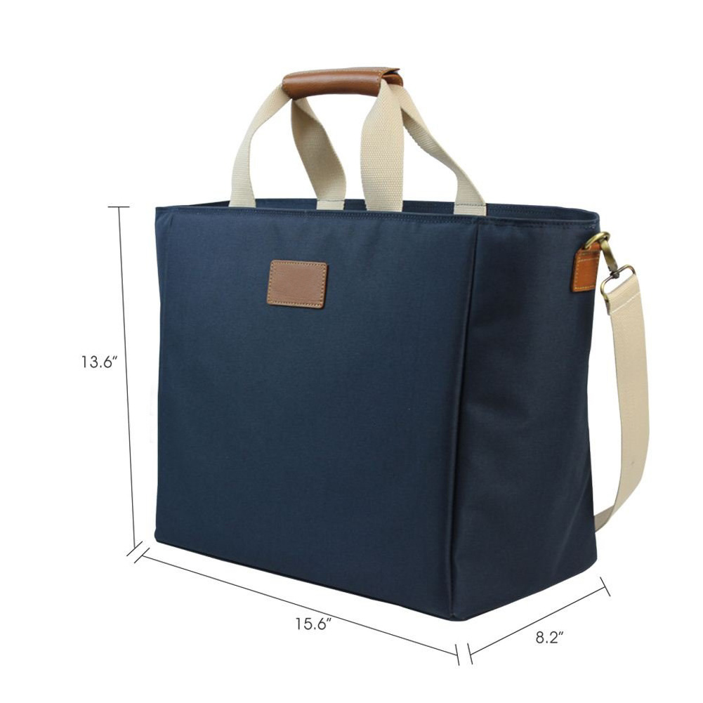 40L 2021 picnic outdoor camping navy blue insulated cooler bag with wine holder and shoulder straps food delivery bag