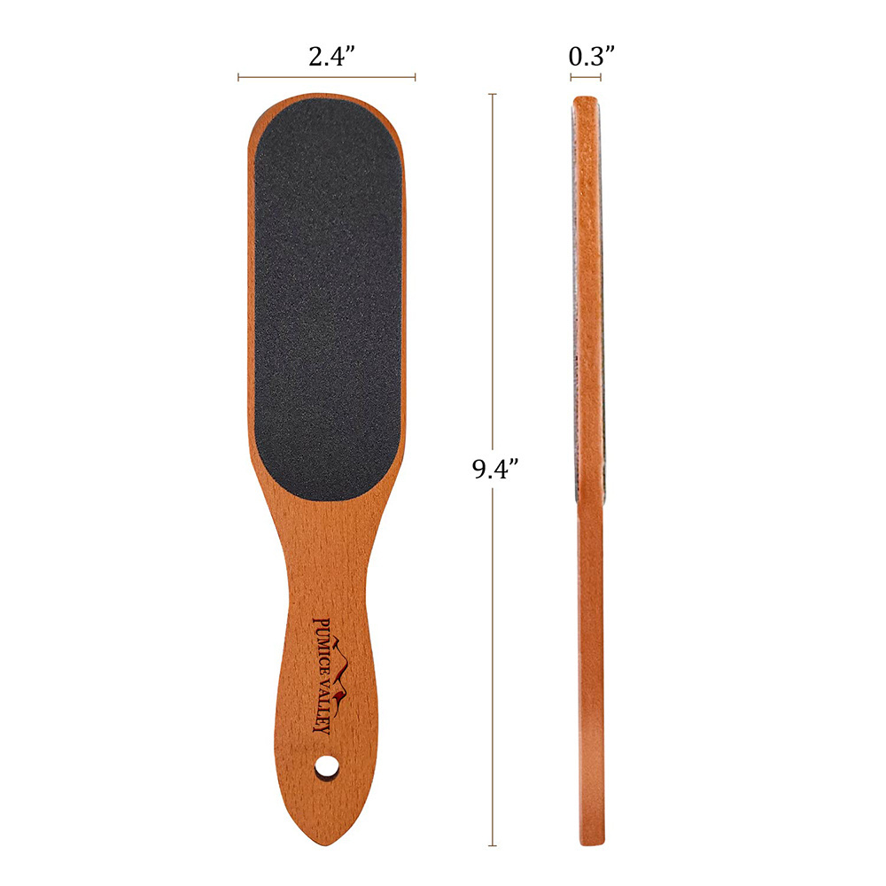 MuYang Double Sides Foot File Rasp Pedicure Tools Feet Dead Skin Callus Remover Wooden Handle Foot Scrubber Sandpaper Foot Care