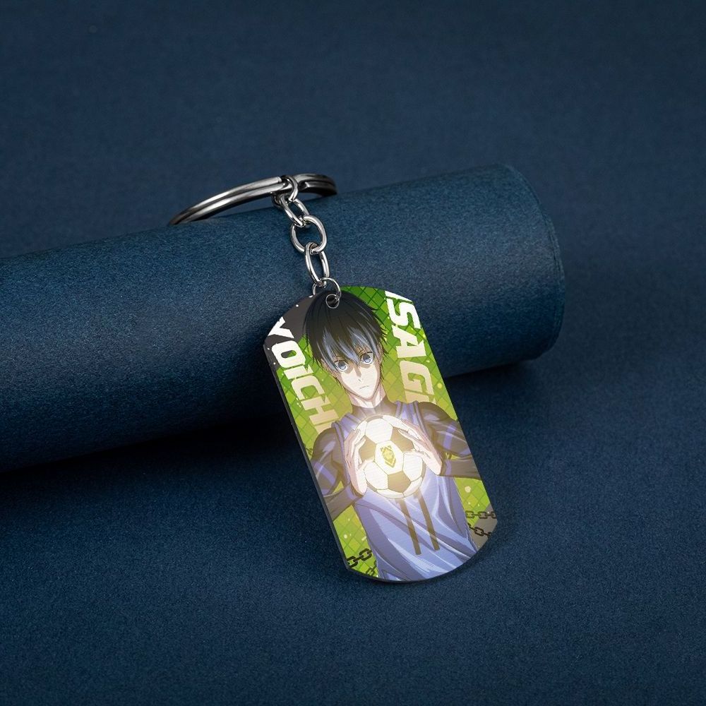 Hot Selling Stainless Steel Jewelry BLUE LOCK Color Printed Keychain