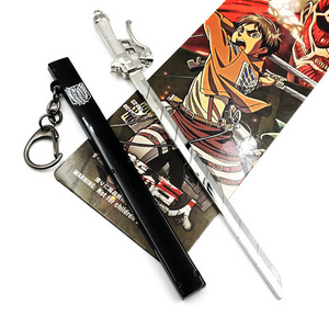 17cm Anime Series Scout Regiment Weapon Knife Attack On Titan Eren Metal Sword Model Keychain