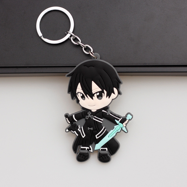 Anime Peripheral Sword Art Online Cartoon Character Yuuki Asuna Pendant PVC KeyChain