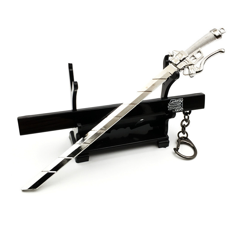 17cm Anime Series Scout Regiment Weapon Knife Attack On Titan Eren Metal Sword Model Keychain