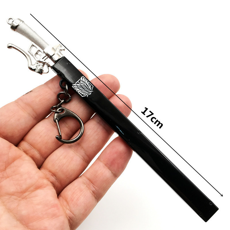 17cm Anime Series Scout Regiment Weapon Knife Attack On Titan Eren Metal Sword Model Keychain