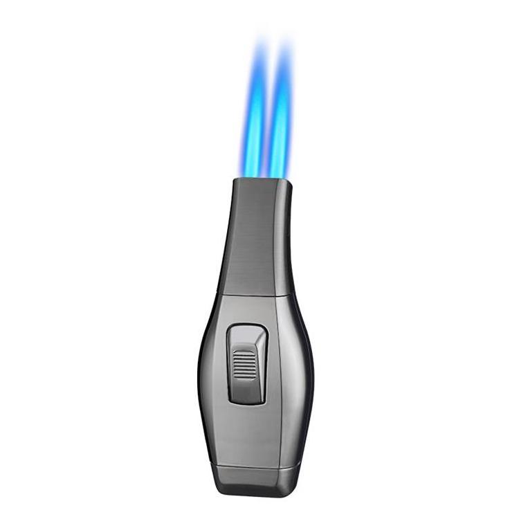 High Quality Safety High Pressure Scorch Torch Lighter Windproof Refillable Double Fire Blue Flame Gas Torch Lighter