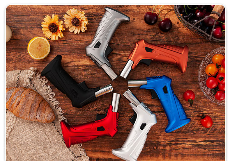 High Quality Metal flame gun Lighter Refillable Gas Lighter for Kitchen BBQ Torch Lighter