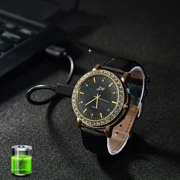 Fashion Touch Sensing Lighter Wind Proof USB Rechargeable Roman Electronic Cigarette Lighter Metal Men's Wrist Watch Lighter