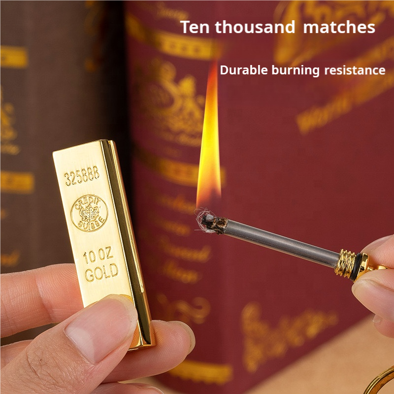 2024's most popular match gold stick lighter mini keychain match oil lighter