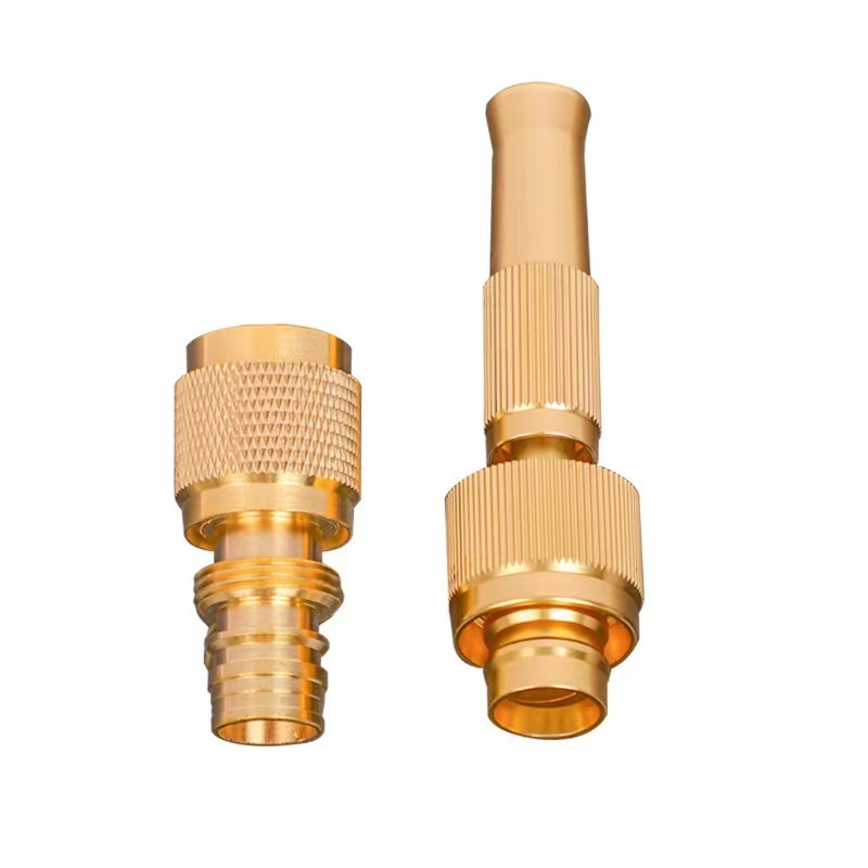 Pure Brass Nozzle Adapter Faucet Fits Standard Hoses Adjustable Garden Sprayer High Pressure Hose Spray Nozzle