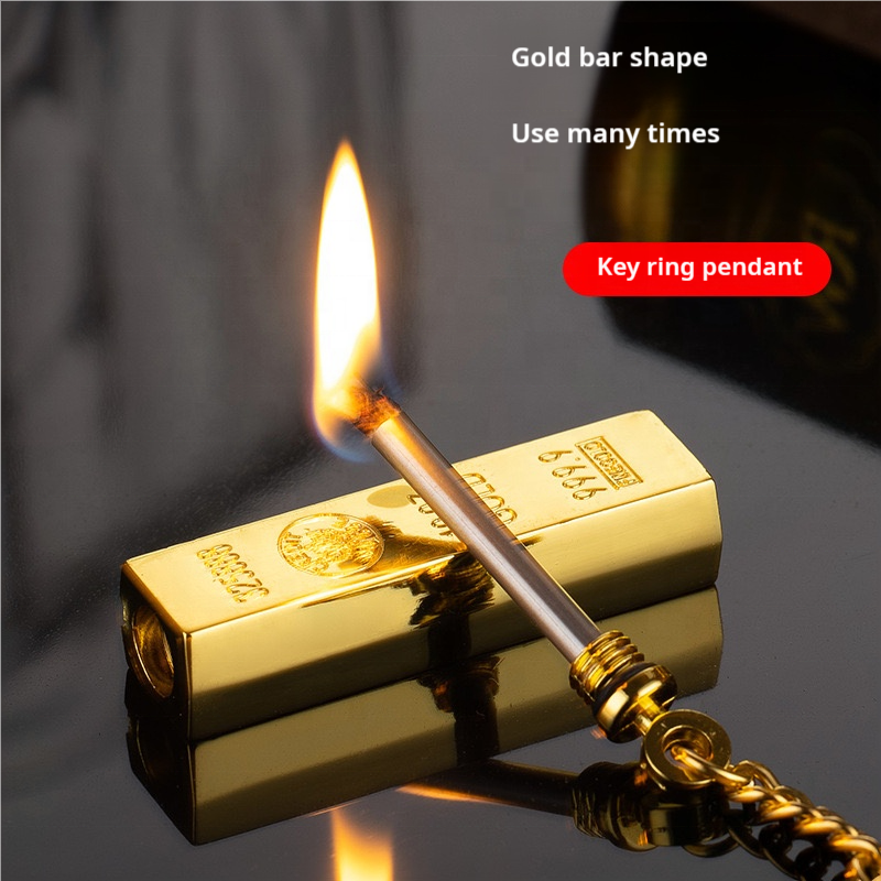 2024's most popular match gold stick lighter mini keychain match oil lighter