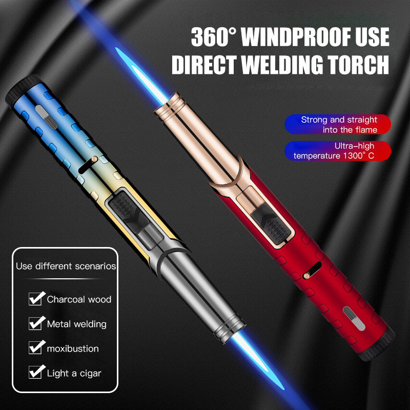 Custom Wholesale Refillable Flame Arc Bbq Candle Lighter Metal Gas Lighter Windproof Slim Arc Charge Long Stick Kitchen Lighter