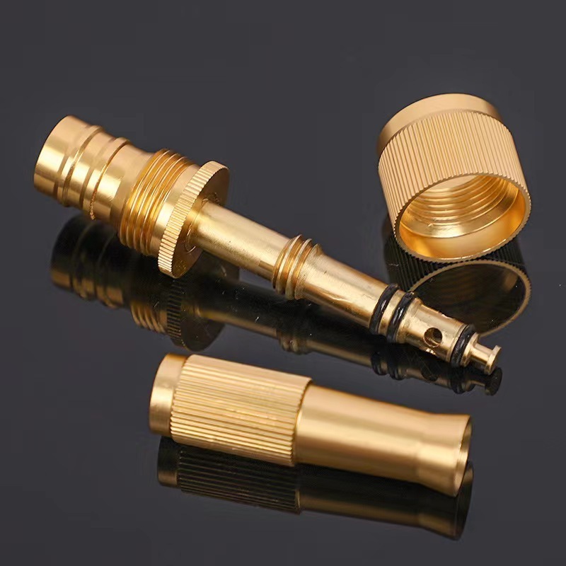 Pure Brass Nozzle Adapter Faucet Fits Standard Hoses Adjustable Garden Sprayer High Pressure Hose Spray Nozzle