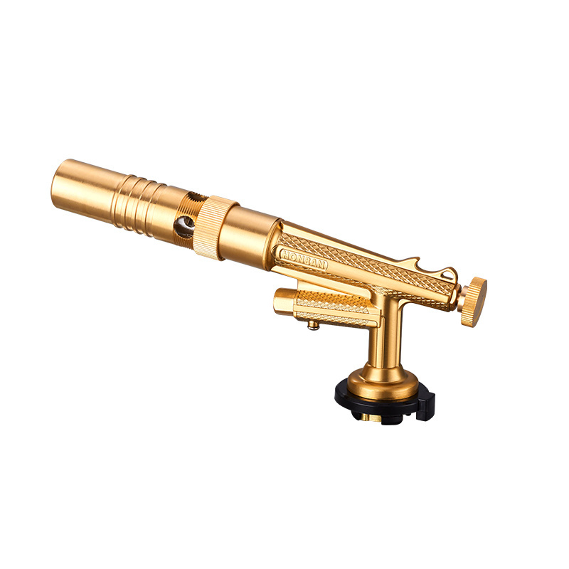 Brass Metal Gas Luxury Lighter Gas Cutting Torch and Welding Kit Adjustable Butane Blow Torch Flame Gun Bbq Kitchen Gas Torch