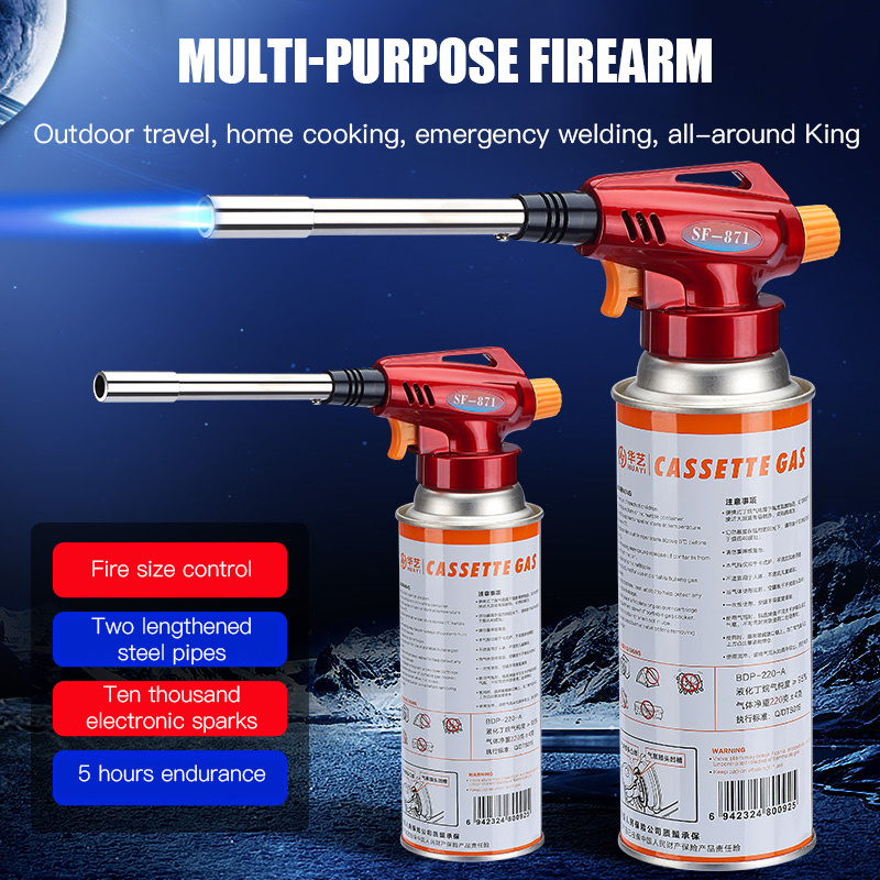 wholesale Portable Kitchen Chef Cooking Torch Blow Butane Lighter Flame Gun Camping Bbq Welding Gas Torch Lighter