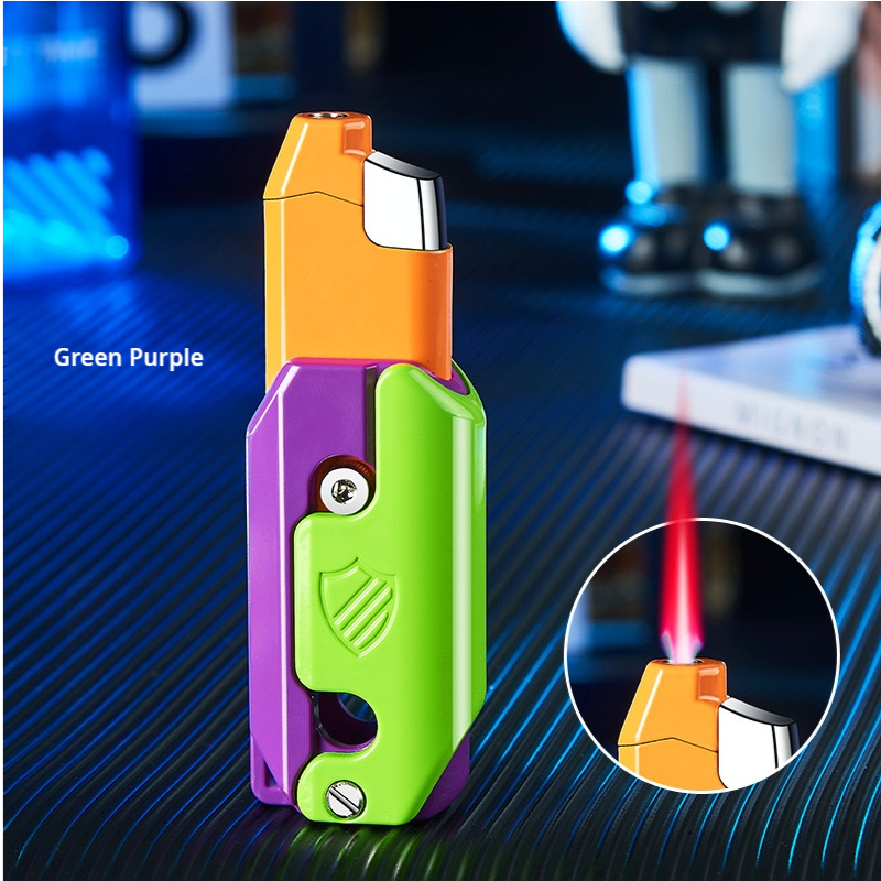 Carrot Knife Gas Lighter Red Flame Windproof Decompression  Refillable Lighter