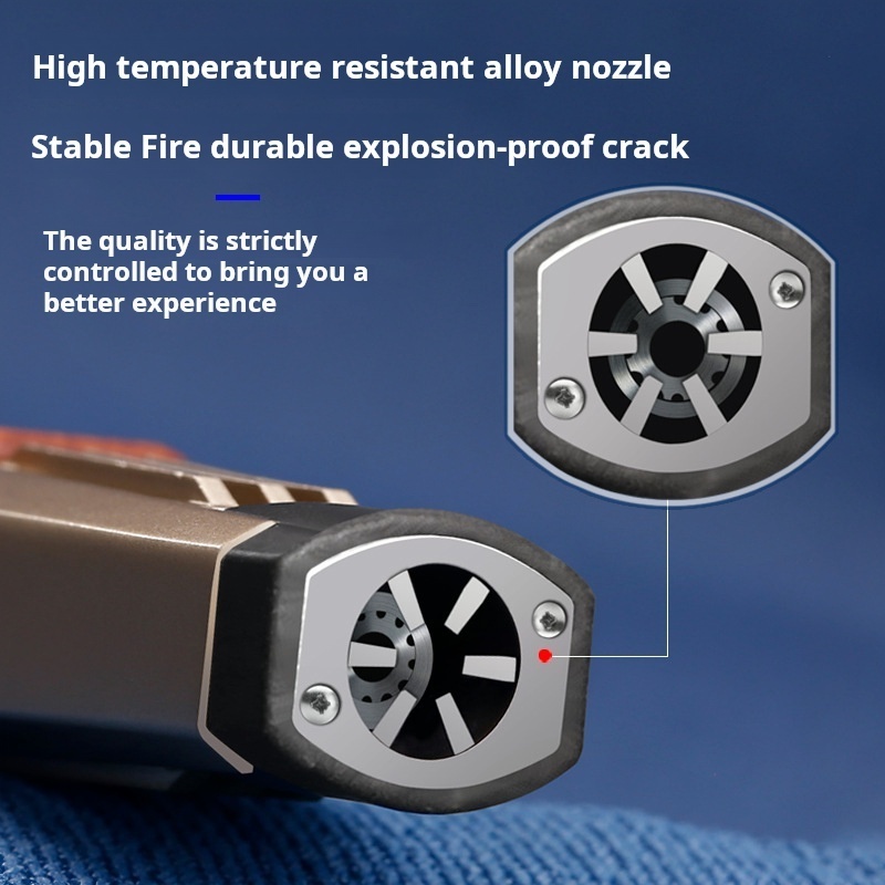 Smoking Accessories Cigar Flame Butane Refillable Cigar Lighter  Windproof  Blue Metal Jet Torch  Lighters