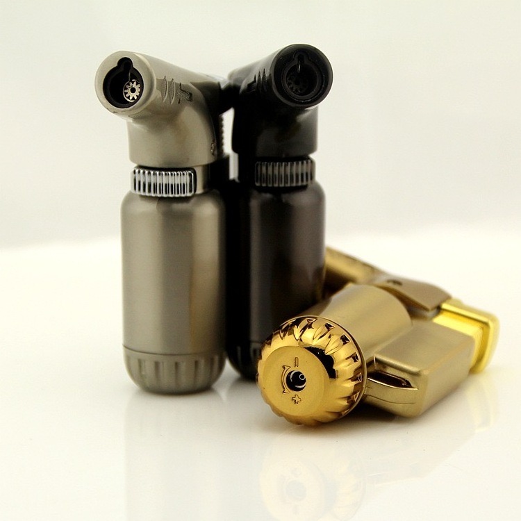 Full metal elbow straight into the windproof lighter Electroplating set small torch lighter