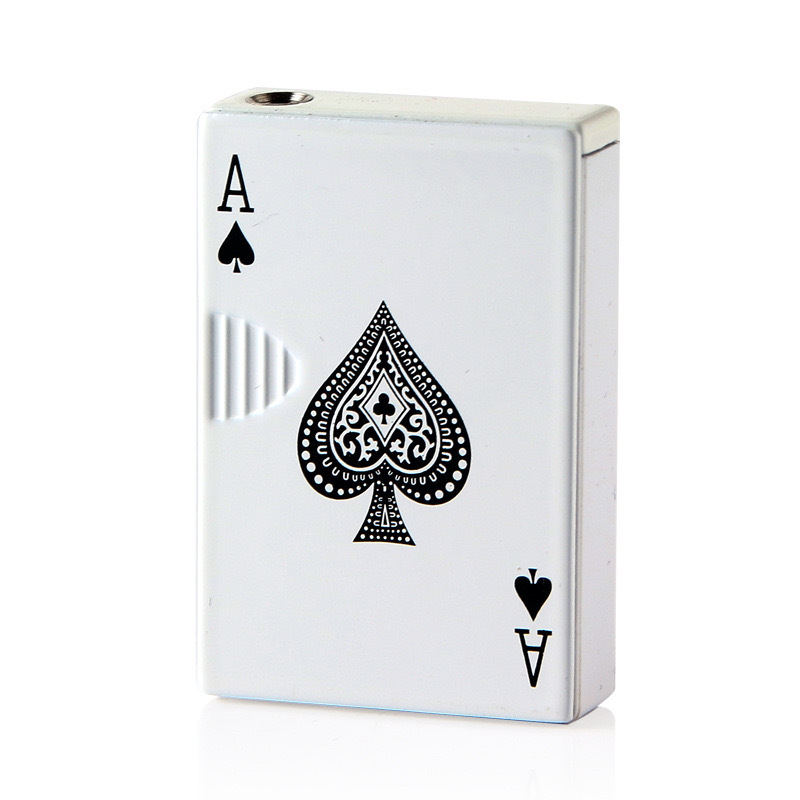 Ace Card Metal Windproof Cigarette Lighter Playing Card Lighters Jet Torch Turbo Smoking Accessories Green Flame Poker Lighter