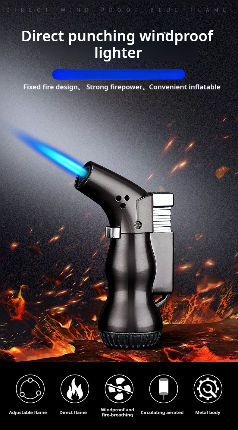 Wholesale small metal jet flame gun lighters mini blow for cigar torch lighter