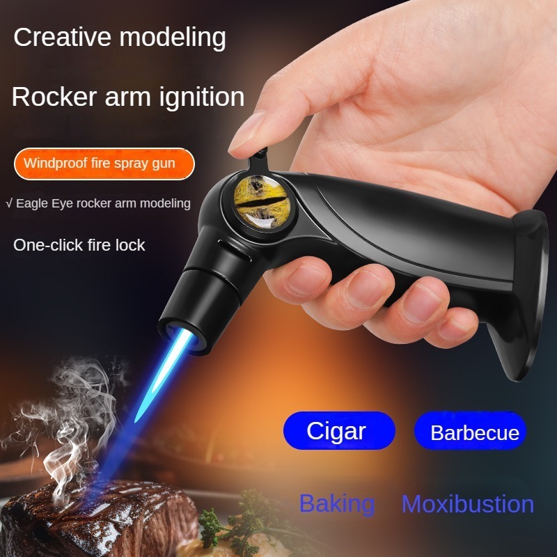 New Single Flame Jet Lighter Customized  Butane Gas refillable Cigarette Windproof  Logo  Torch Cigar Lighter