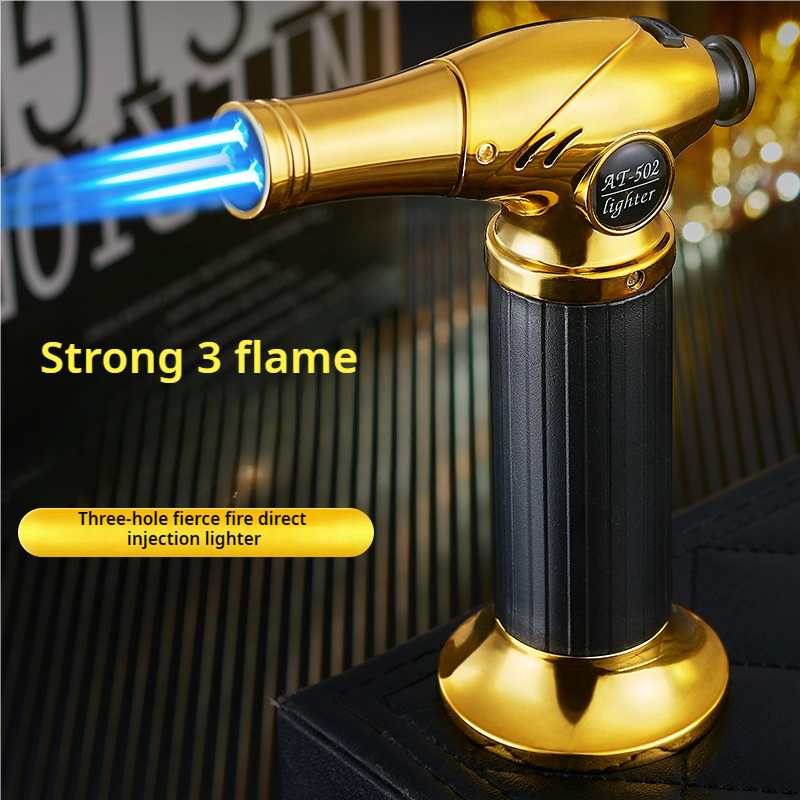 Creativity refillable kitchen torch lighter windproof jet flame blow butane with adjustable flame switch gun lighter