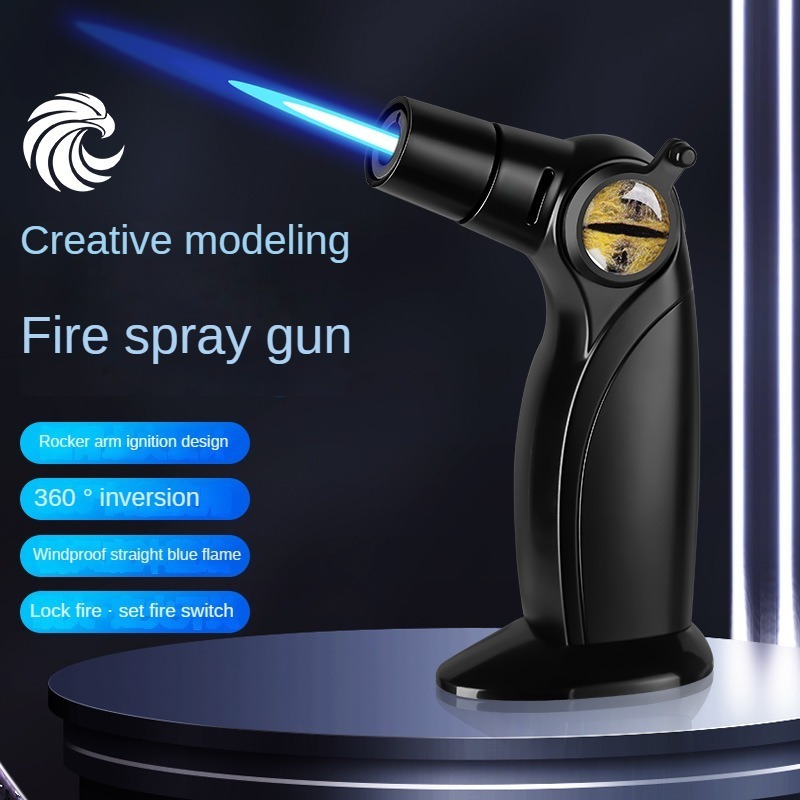 New Single Flame Jet Lighter Customized  Butane Gas refillable Cigarette Windproof  Logo  Torch Cigar Lighter