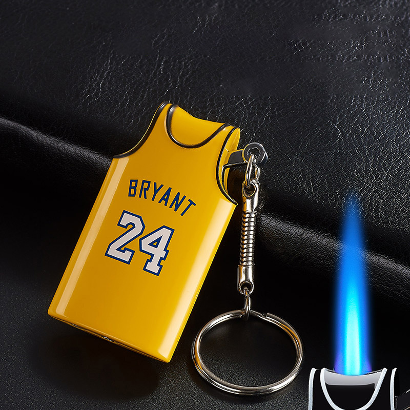 Wholesale Personalized Creative Design Gas Refill Keychain Blue Flame Lighter Custom Cigar Lighters Mini Keychain Lighter