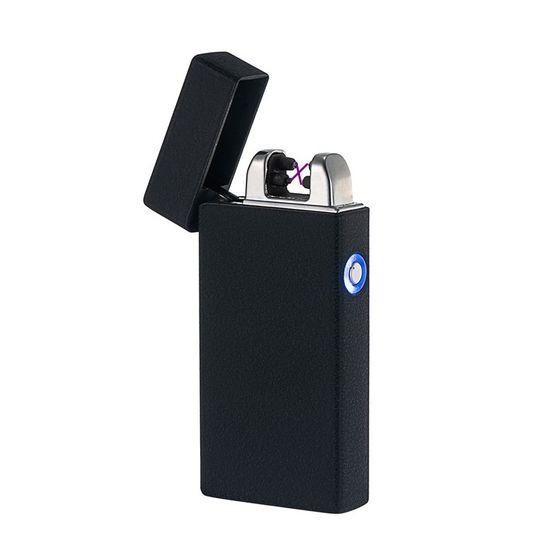 Wholesale Induction Dual Arc Electric Gas Lighter Usb Rechargeable Windproof Plasma Cigarette Lighter with Battery Indicator