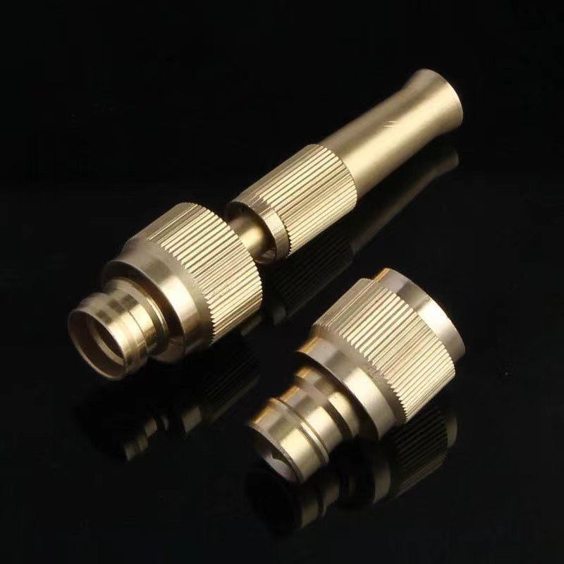 Pure Brass Nozzle Adapter Faucet Fits Standard Hoses Adjustable Garden Sprayer High Pressure Hose Spray Nozzle