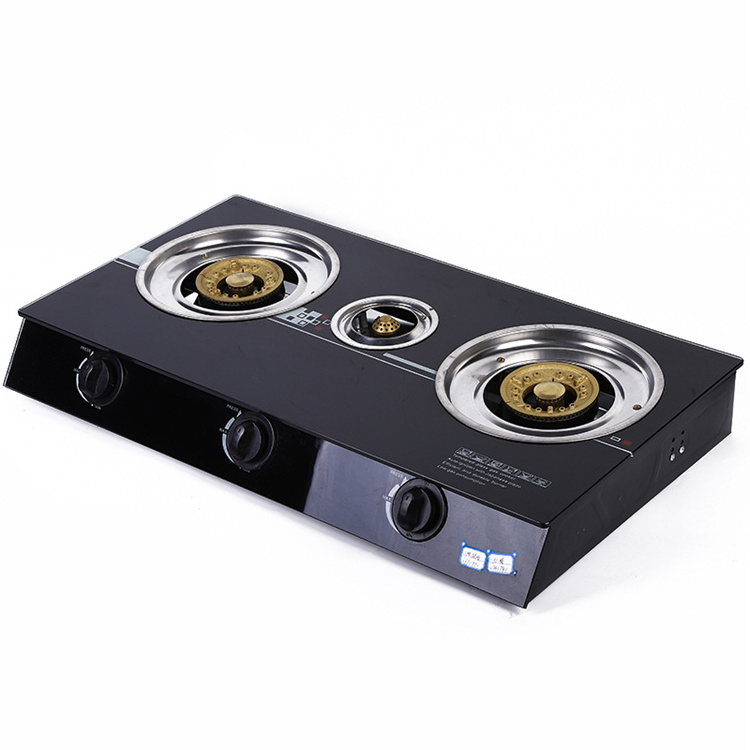 Kitchen Appliances Home Cooking Tempered Glass Infrared Cooktop Gas Burner 3 Burner Gas Stove