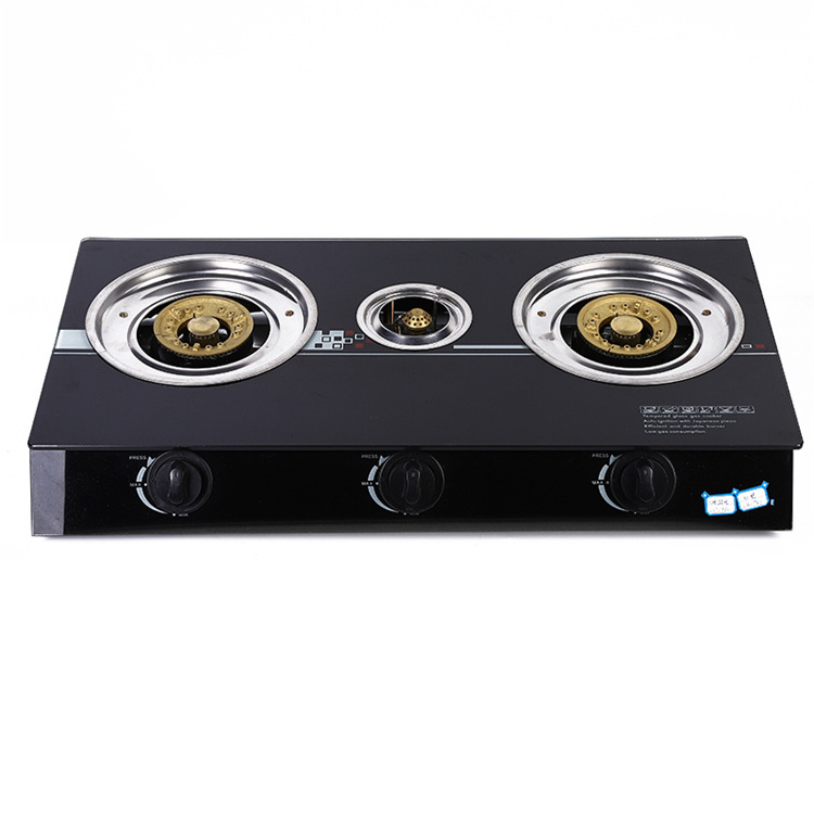 Kitchen Appliances Home Cooking Tempered Glass Infrared Cooktop Gas Burner 3 Burner Gas Stove