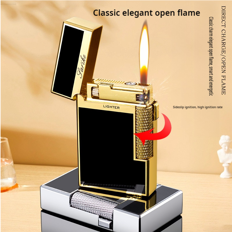 Dual Flame Soft & Torch Flame 2 in 1 Lighters Butane Fuel Refillable Good for  Cigarette  Cigar Metal Lighter