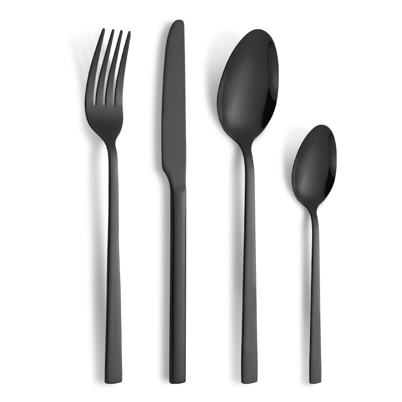 Wholesale Portugal Stainless Steel Cutlery Set High-End Restaurant 4pcs Gold Dinner Spoons Forks And Knife For Wedding