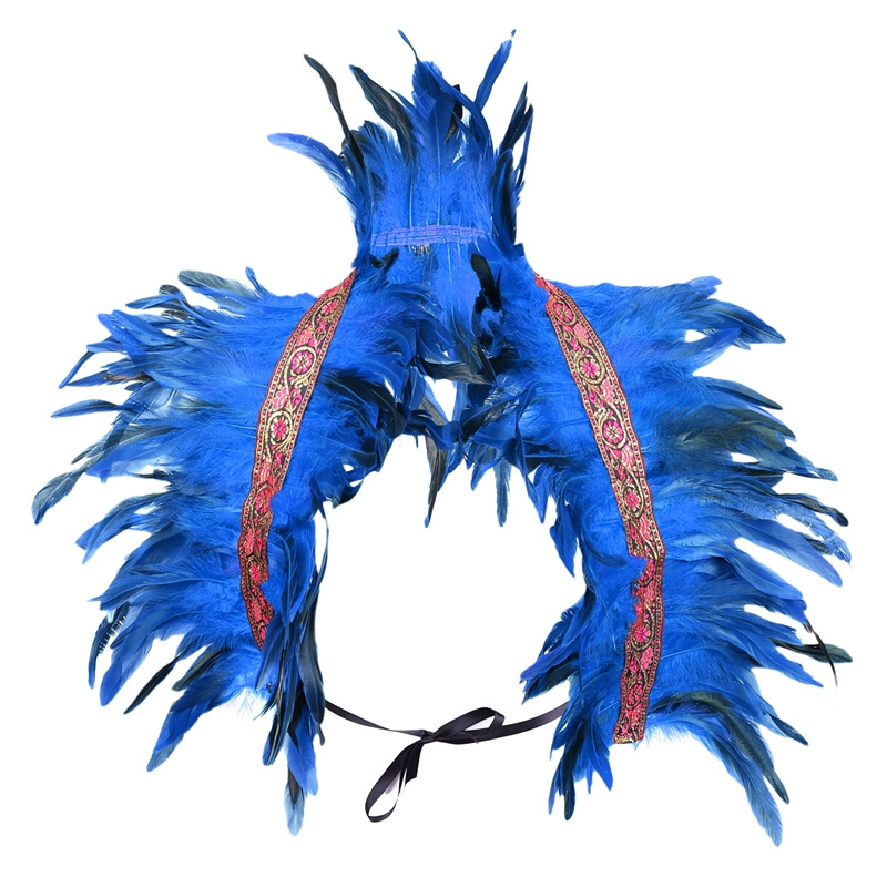 Men's Feathers Scarf Shawl Collar Halloween Christmas Carnival Scarf Party Rave Role Play Punk Dance Festival Costume