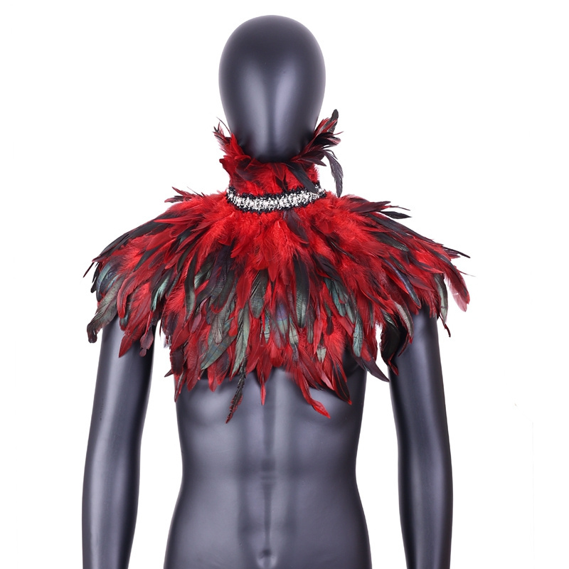 Men's Feathers Shawl Feather Costume Scarf Halloween Carnival Harness Bra Party Rave Role Play Punk Dance Festival Costume