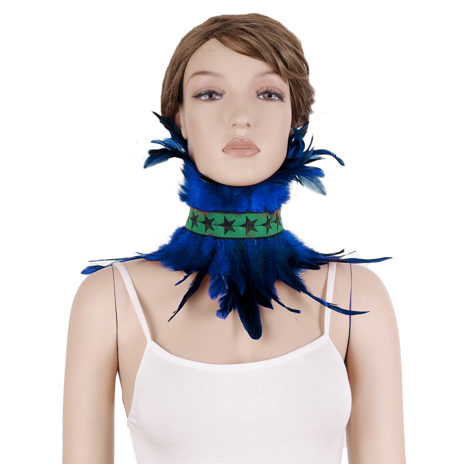 Women Feathers Shawl Feather Costume Collar Lace Party Rave Role Play Burning Man Carnival Punk Dance Festival Costume Clothing