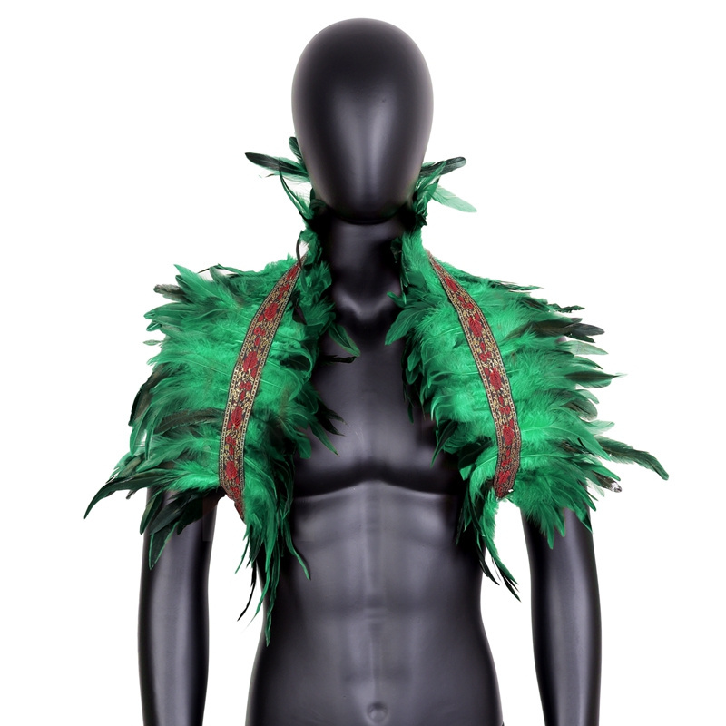 Men's Feathers Shawl Feather Costume Scarf Harness Bra Party Rave Role Play Carnival Punk Dance Festival Costume