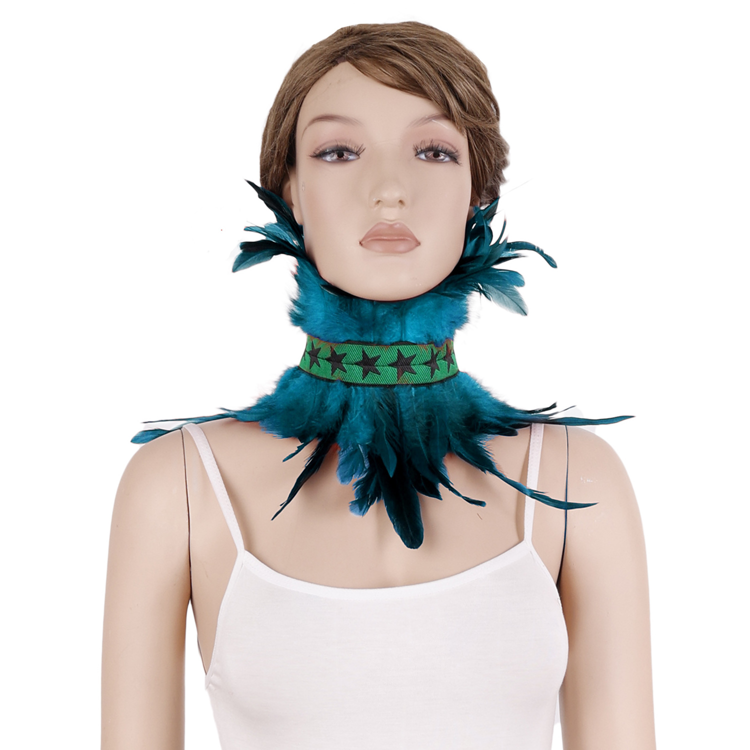 Women Feathers Shawl Feather Costume Collar Lace Party Rave Role Play Burning Man Carnival Punk Dance Festival Costume Clothing