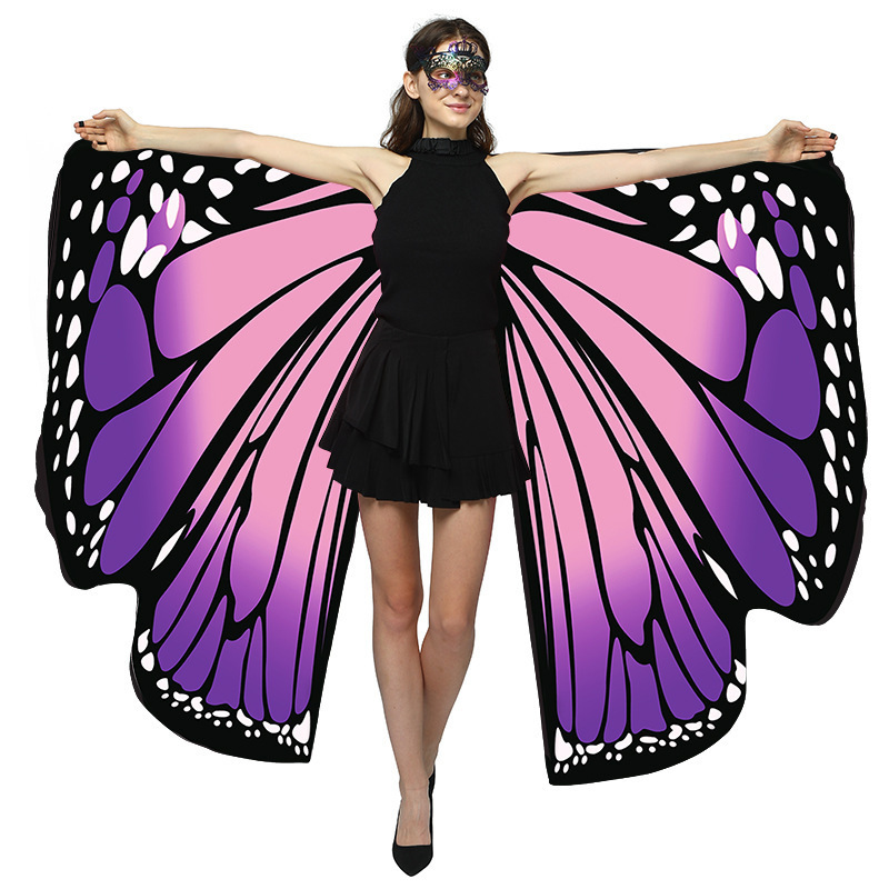 Halloween Butterfly Costume for Women and Girls Plus Size Double Sided Reversible Butterfly Wings Easter Carnival Outfit Fairy