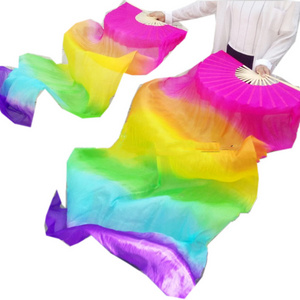 Assorted Color 180cm Silk Veils Hand Prop Women Belly Dance Belly Dancing Stage Performance Competition Worship Flag Hand Paint