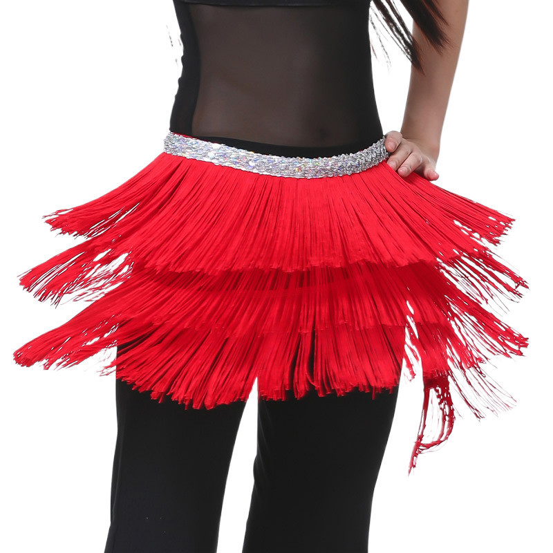 Belly Dance Hip Scarf Tribal Tassel Wrap Skirt Fringe Belt For Women Triangle Hip Scarves Halloween Party Beach Rave Costume