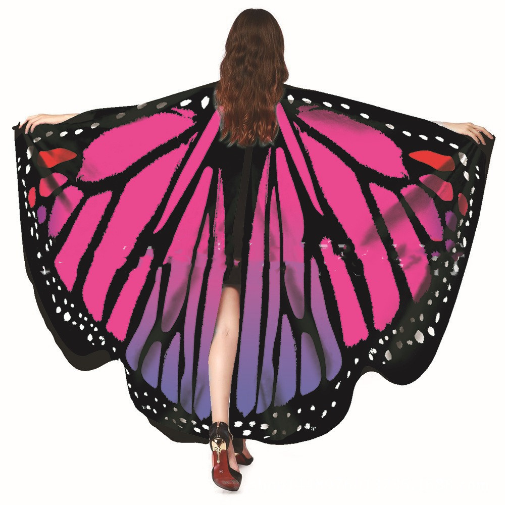 Halloween Party Butterfly Wings Costumes for Women Soft Fabric Butterfly Shawl Fairy Ladies Nymph Pixie Festival Rave Dress